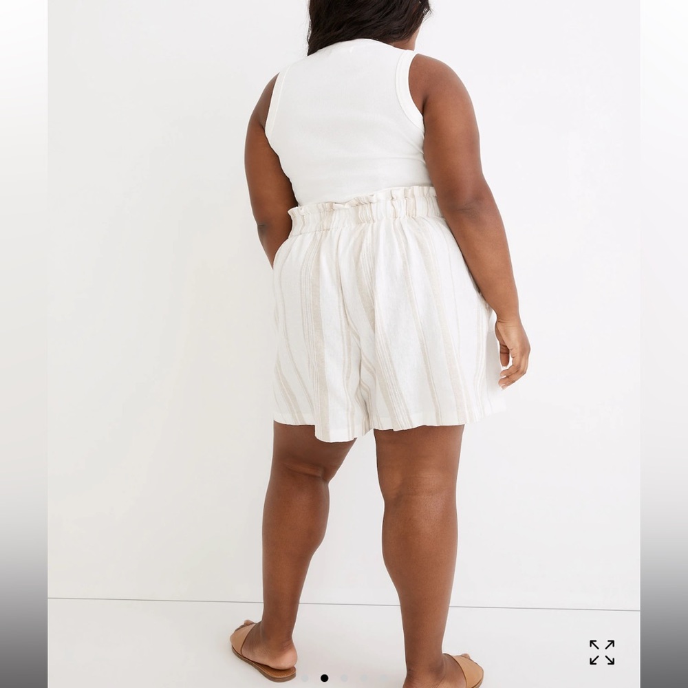 Madewell Plus Linen-Blend Paper-bag Waist Shorts - Picture 2 of 11
